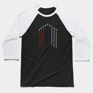 Red White Blue Air Force Flyover Baseball T-Shirt